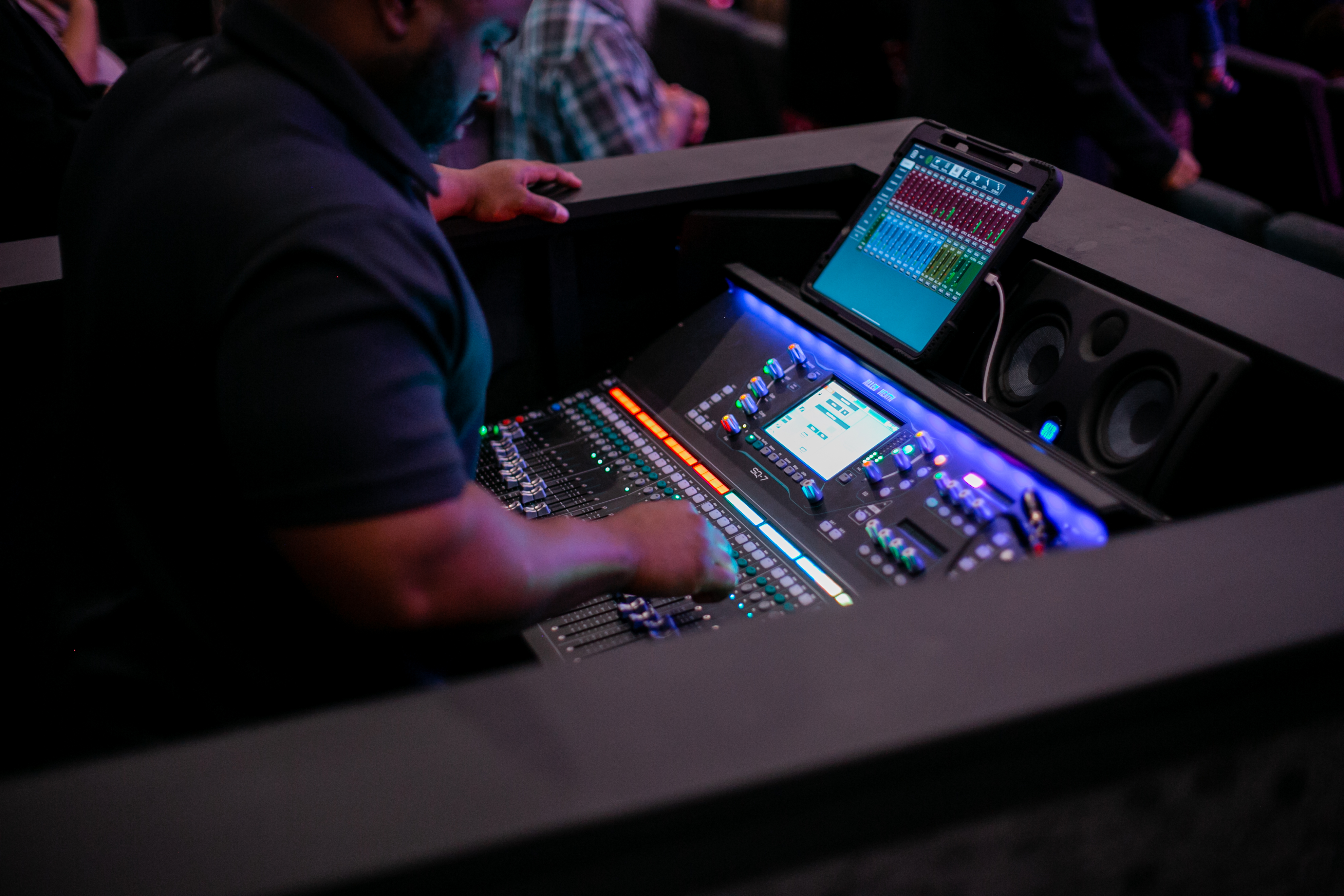 Audio mixing console at live event