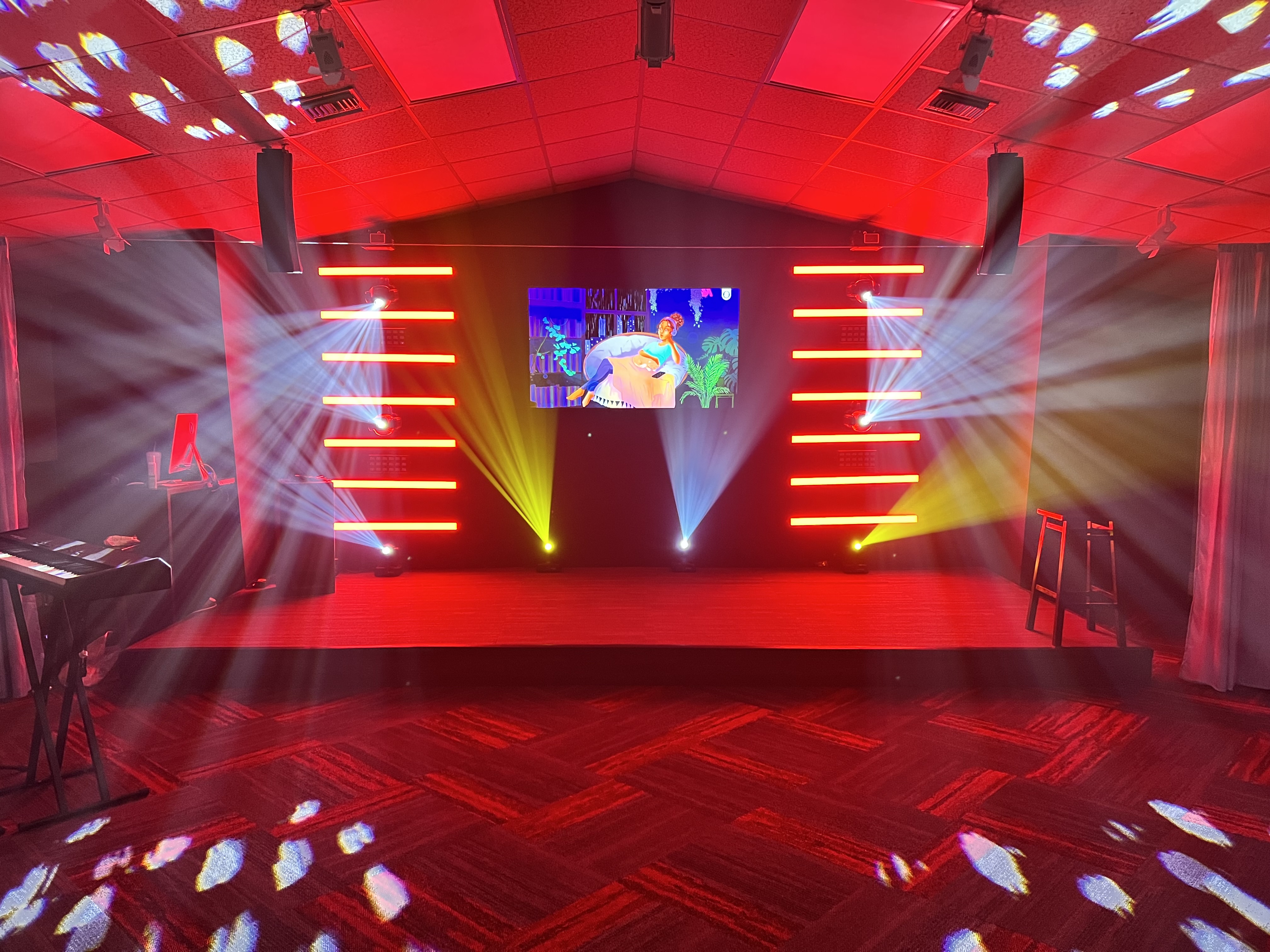 Stage lighting with LED wall
